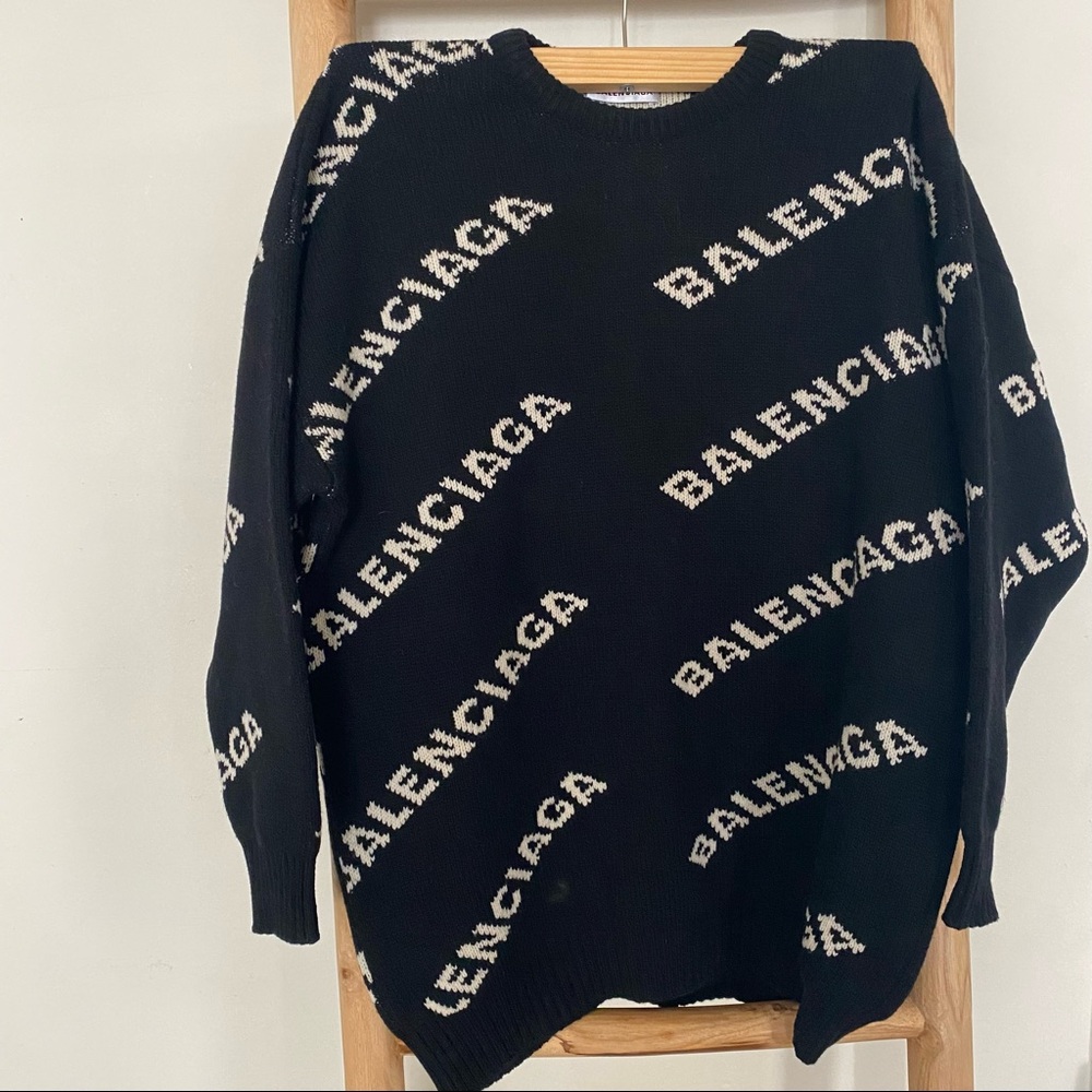 Balenciaga Allover Logo Sweater